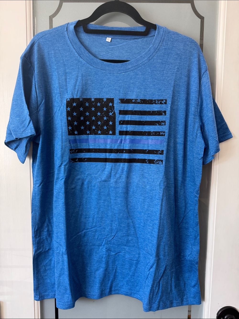 Blue Men's Graphic Flag T-Shirt